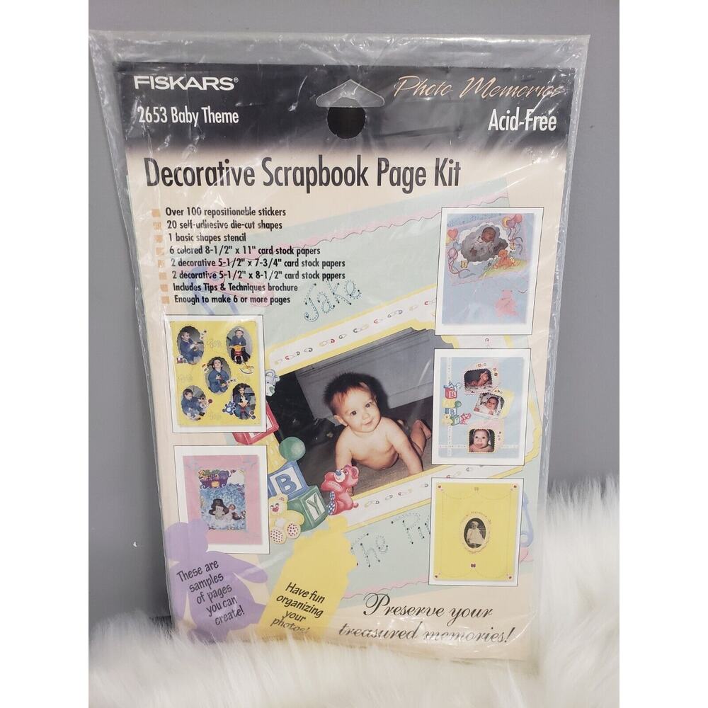 NEW Baby Scrapbook Page Kit #2653 Vintage Nursery Sticker card stock lot kit cut